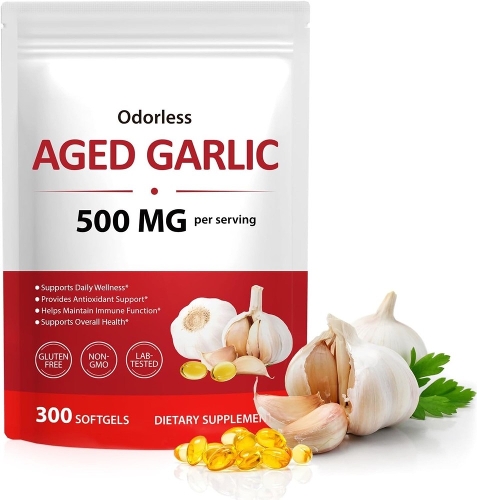 Aged Garlic Extract Odorless Energy 300 Softgels Ajo Envejecido Ajo Sin Olor