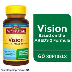 Nature Made Vision Supplements 60 Softgels Eye Support Areds 2 Formula EXP:01/27