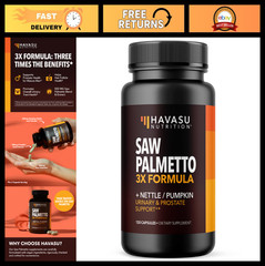 Saw Palmetto DHT Blocker Supplement for Men, Prostate Health, Vegan, 120 Count