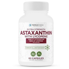 Astaxanthin Supplement 24mg with Lycopene 50mg – High Dose Antioxidant – 60 Caps