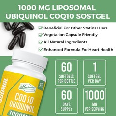 Mecinalis 1000mg Liposomal CoQ10 Softgels | Better Absorption CoQ10 Ubiquinol…