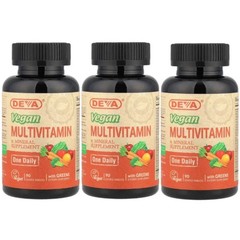 Deva Nutrition Vegan Multivitamin & Mineral – One Daily 90 Tabs Each (Pack of 3)