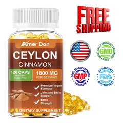 Organic 1800mg Ceylon Cinnamon Softgels Capsules Potency Blood Sugar Support
