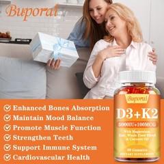 Vitamin D3 + K2 – Magnesium,Zinc – Promote Bone Health and Improve Sleep Quality