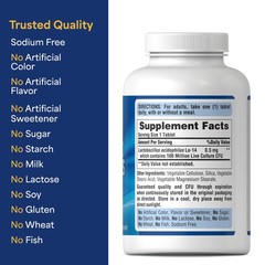 Puritan’s Pride Daily Probiotic Acidophilus, 100 250 Count (Pack of 1)