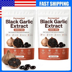 5X Fermented Black Garlic Extract, Natural Odorless Aged Garlic Supplements