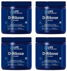 4 PACK Life Extension D-Ribose Powder for Heart and Muscle Energy Levels – 150g
