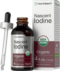 Nascent Iodine 325mcg 4oz Organic Liquid Supplement Non-GMO Gluten Free USA