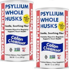 Yerba Prima Psyllium Whole Husks, 12 oz (2 Pack) – Colon Cleanser, Gluten Fre…