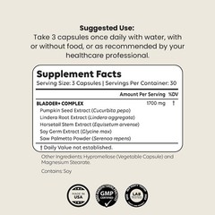BLADDER PLUS Bladder Control Supplements for Frequent Urination Relief – 90ct.