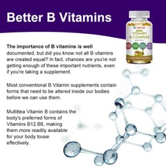 60pcs Vitamin B Complex, Vitamins B1, B2,B3,B5,B6,B8,B12, Energy, Metabolism Aid