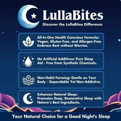 3 pk NEW LullaBites Natural Sleep Gummies Strawberry Stars Flavor 60 Gummies