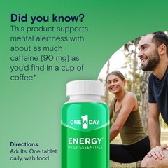One A Day Energy Daily Essentials Multivitamin, 120 Count (Pack of 1), Green