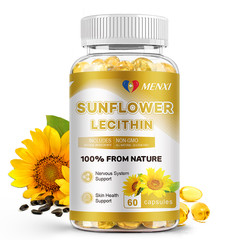 Sunflower Lecithin Supplements 1200 Mg with Phosphatidyl Choline, 60 Softgels