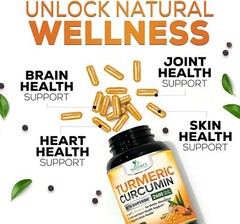 Turmeric Curcumin with Bioperine 2600mg High Absorption Triple Strength Capsules