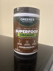 Greens Plus Organic Superfood Amazon Chocolate | Vegan Greens | 8.46 Oz 11/2027