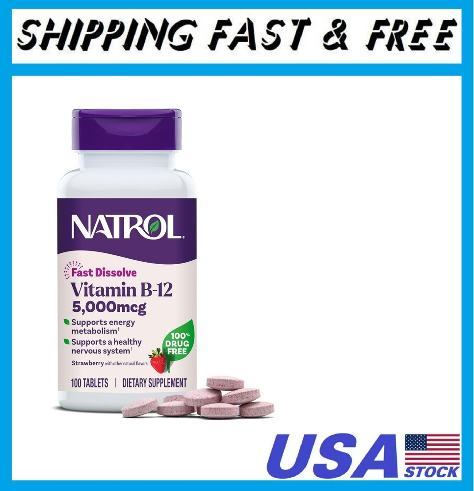 Natrol Vitamin B12 Fast Dissolve Tablets, Promotes Energy, Supports a Healthy..