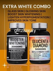 EXTRA WHITE COMBO: Glucenta Diamond glass skin & Booster whitening👌 NEW LOOK