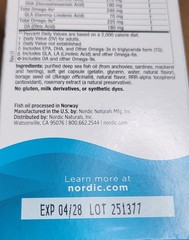 Nordic Naturals Complete Omega Fish Oil / 180 Soft Gels / Exp Date 04/2028