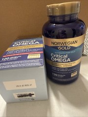 NORWEGIAN GOLD FISH OIL. CRITICAL OMEGA. 120 Soft Gels. Exp 9/2027