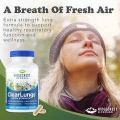 Extra Strength Lung Health Support 120 Ct | 60 Servings, 13 Herbs, Natural Respi
