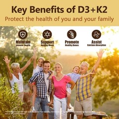 NEW 1PC Vitamin D3 + K2 DEAL SUPPLEMENT Immune Support Strong Bones