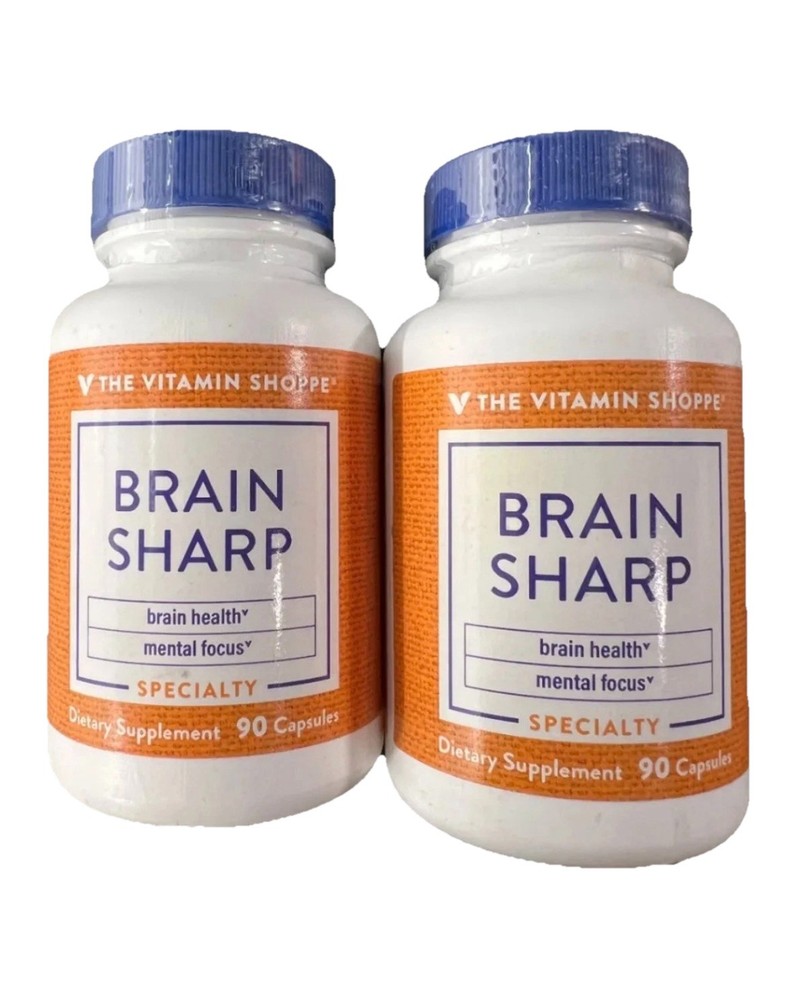 2x Vitamin Shoppe “Brain Sharp” 90 Capsules Lot Of 2 – BB 8/2026 Free Shipping!