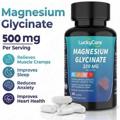 Magnesium Bisglycinate Chelated 500mg Capsules Sleep Support Relaxation 60 Cap