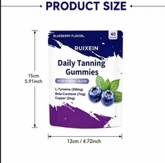 Daily tanning gummies:Blueberry-Flavored Healthy Bronze
