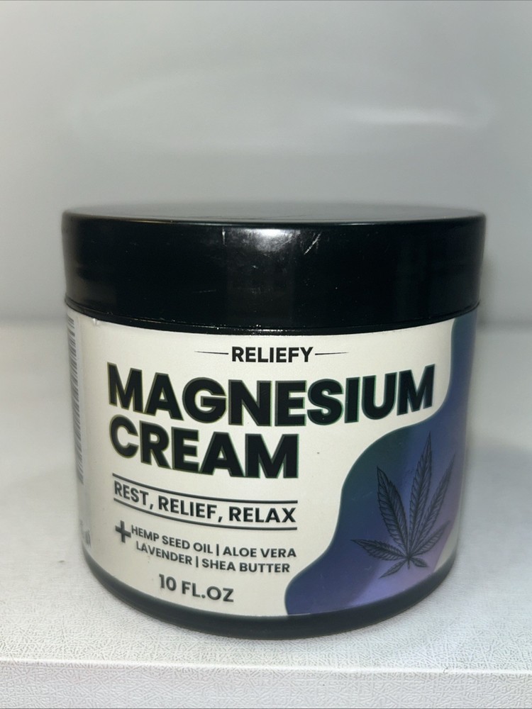 Sealed Reliefy Magnesium, Hemp Seed Oil Cream, Rest & Relief, 10 Oz