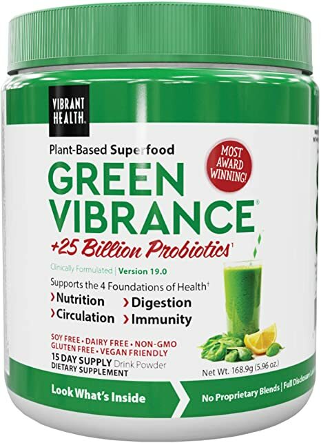 Vibrant Health Green Vibrance Plant-Based Superfood Powder, 15 Servings