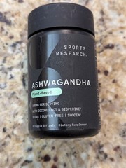 Sports Research Ashwagandha Plant Based 60 softgels exp: 08/2026