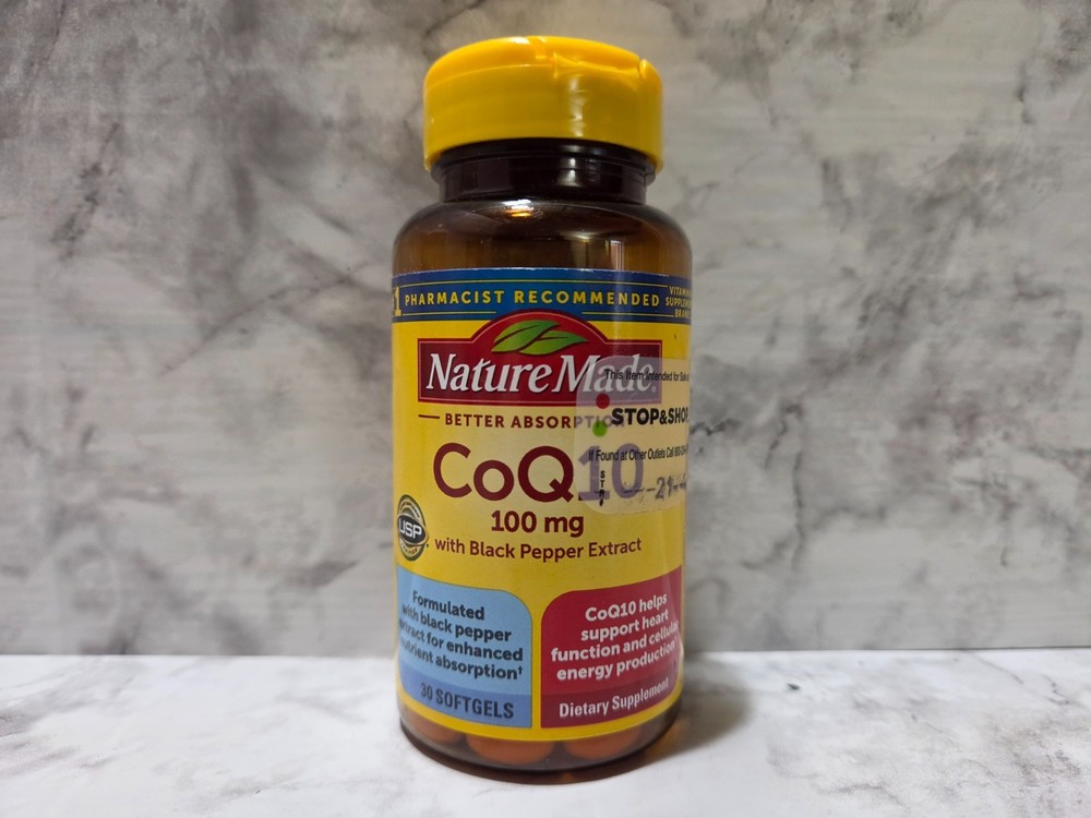 Nature Made CoQ10 100mg with Black Pepper Extract 30 Softgels 3/2027