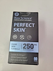 Raw Science Perfect Skin 250mg 60 Capsules Clear Skin Acne Support