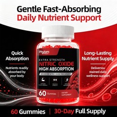 Nitric Oxide Beet Root Gummies | With Vitamin C | 60 Count | Natural Energy