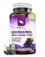 Biodora Resveratrol 1600mg Trans-Resveratrol Antioxidant Supplement with Gree…