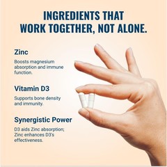 Live Conscious Magwell Magnesium Zinc & Vitamin D3 – 120 Count (Pack of 1)