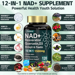 NAD Supplement, 1500Mg – Liposomal NAD+ Supplement with Resveratrol, Nad plus US