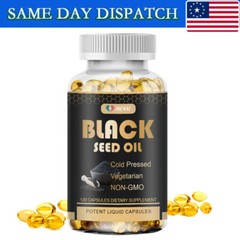 Black Seed Oil Capsules 1000mg 120PCS Softgels – Cold Pressed Natural Brand New