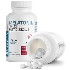 Melatonin 10mg Fast Dissolve Cherry Tablets – Vegetarian Chewable Lozenges, 360