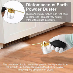 1 Pack Diatomaceous round Food Grade Bulb Duster, Powder Duster about 2Oz, Powde