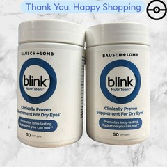 FOR 2 Bausch + Lomb Blink NutriTears Hydration for Dry Eyes 50 Softgels EXP2027+