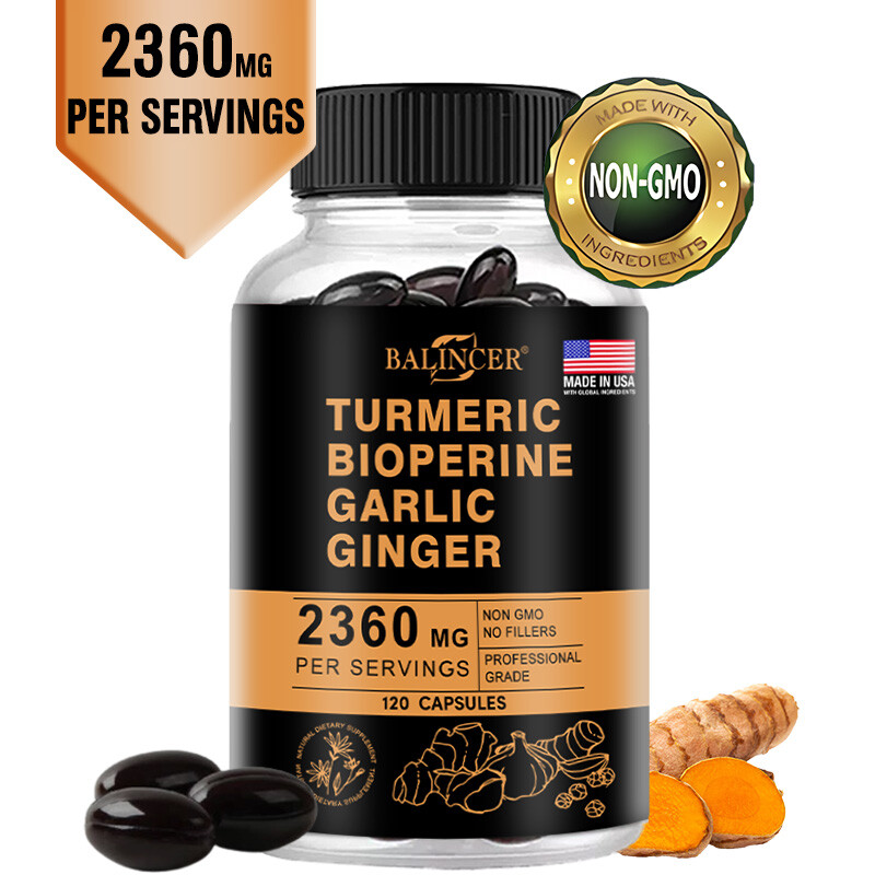 Turmeric Curcumin Highest Potency 95% 2360mg with BioPerine Garlic Ginger