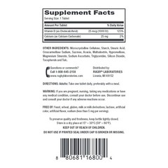 Rugby Vitamin D3 25 mcg (1000 IU), Tablet Dietary Supplement Gluten Free