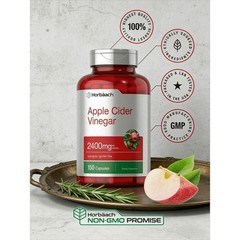 Horbäach Apple Cider Vinegar Capsules 2400mg -50 Count-Non-GMO & Gluten Free