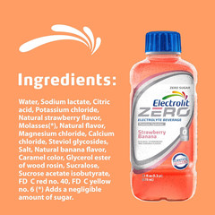 Electrolit Zero, Electrolyte Beverage, Strawberry-Banana, 21 Fl Oz Bottle (Pack