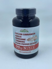 Why Not Natural Ceylon Cinnamon Garlic Berberine Turmeric Black Pepper 120 Ct