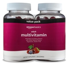 Amazon Basics Adult Multivitamin Gummies, Mixed Berry & 150 Count (Pack of 2)