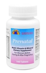 Health Star Prenatal Multi-Vitamin & Mineral Dietary Supplement Tablets 100 Ct