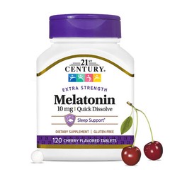 21st Century Melatonin 10mg Tablets Quick Dissolve Cherry Flavored 120 Count